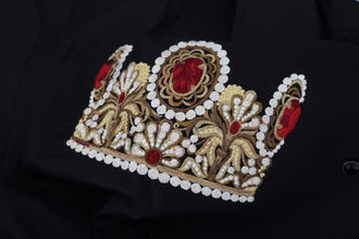 Black Gold Crown Slim Fit Dress Formal Shirt Dolce & Gabbana
