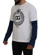 White Blue DG Crown Pullover Sweater Dolce & Gabbana