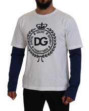 White Blue DG Crown Pullover Sweater Dolce & Gabbana