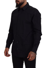 Black Gold Cotton Slim Fit Dress Mens Shirt Dolce & Gabbana
