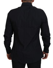 Black Gold Cotton Slim Fit Dress Mens Shirt Dolce & Gabbana