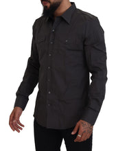 Gray SICILIA Slim Fit Stretch Dress Shirt Dolce & Gabbana