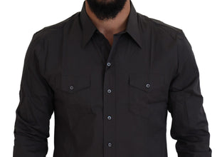 Gray SICILIA Slim Fit Stretch Dress Shirt Dolce & Gabbana