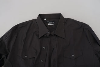 Gray SICILIA Slim Fit Stretch Dress Shirt Dolce & Gabbana