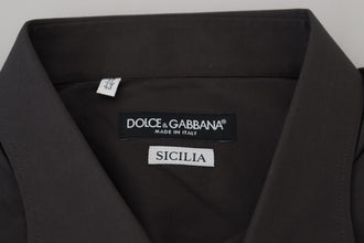 Gray SICILIA Slim Fit Stretch Dress Shirt Dolce & Gabbana