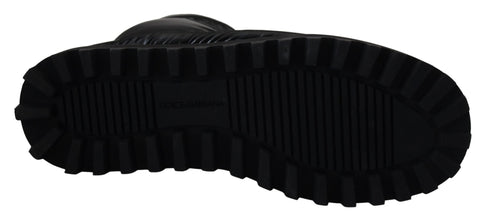 Black Boots Padded Mid Calf Winter Shoes Dolce & Gabbana