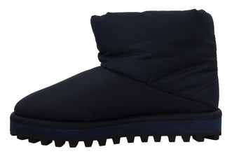 Blue Nylon Boots Padded Mid Calf Shoes Dolce & Gabbana