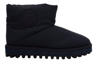 Blue Nylon Boots Padded Mid Calf Shoes Dolce & Gabbana