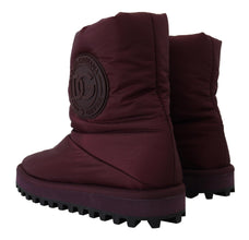 Bordeaux Nylon Boots Padded Mid Shoes Dolce & Gabbana