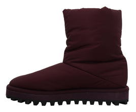 Bordeaux Nylon Boots Padded Mid Shoes Dolce & Gabbana