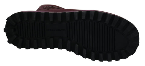 Bordeaux Nylon Boots Padded Mid Shoes Dolce & Gabbana
