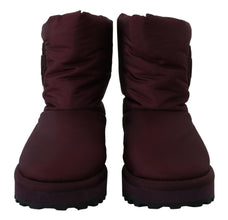 Bordeaux Nylon Boots Padded Mid Shoes Dolce & Gabbana