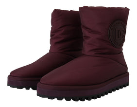 Bordeaux Nylon Boots Padded Mid Shoes Dolce & Gabbana