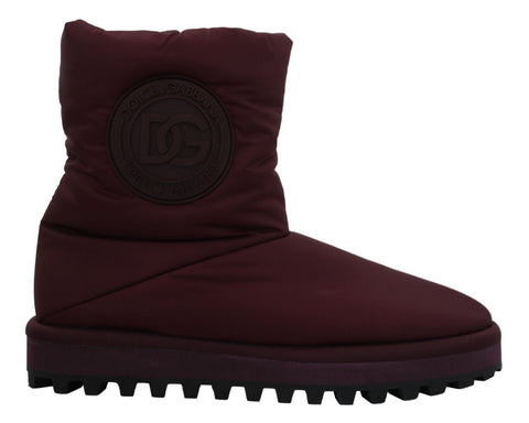 Bordeaux Nylon Boots Padded Mid Shoes Dolce & Gabbana
