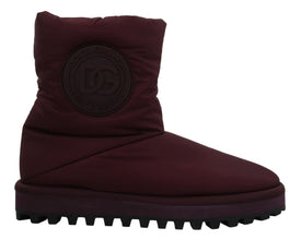 Bordeaux Nylon Boots Padded Mid Shoes Dolce & Gabbana