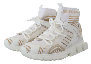 White Beige Sorrento Sneakers Shoes Dolce & Gabbana