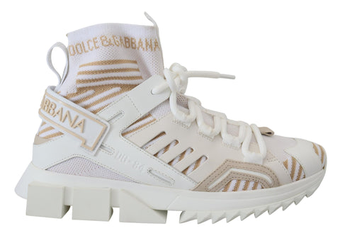 White Beige Sorrento Sneakers Shoes Dolce & Gabbana