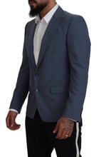 Blue Wool Stretch Slim Fit Jacket Blazer Dolce & Gabbana
