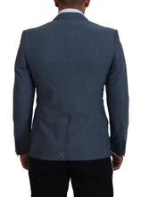 Blue Wool Stretch Slim Fit Jacket Blazer Dolce & Gabbana