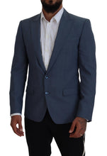 Blue Wool Stretch Slim Fit Jacket Blazer Dolce & Gabbana