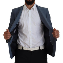 Blue Wool Stretch Slim Fit Jacket Blazer Dolce & Gabbana