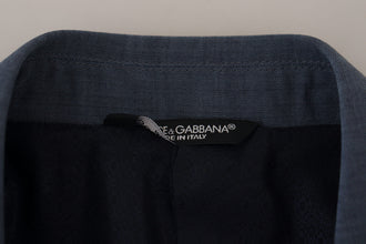 Blue Wool Stretch Slim Fit Jacket Blazer Dolce & Gabbana