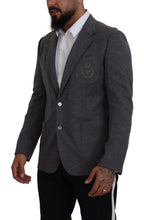 Gray Wool Stretch Slim Fit Jacket Blazer Dolce & Gabbana