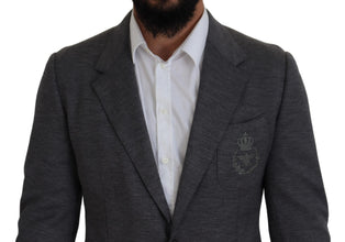 Gray Wool Stretch Slim Fit Jacket Blazer Dolce & Gabbana
