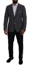 Gray Wool Stretch Slim Fit Jacket Blazer Dolce & Gabbana