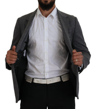 Gray Wool Stretch Slim Fit Jacket Blazer Dolce & Gabbana