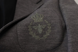 Gray Wool Stretch Slim Fit Jacket Blazer Dolce & Gabbana