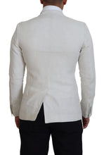 White Linen Slim Fit Jacket Blazer Dolce & Gabbana