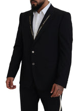 Black Wool Stretch Slim Fit Jacket Blazer Dolce & Gabbana