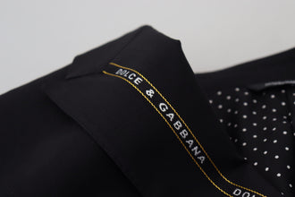 Black Wool Stretch Slim Fit Jacket Blazer Dolce & Gabbana