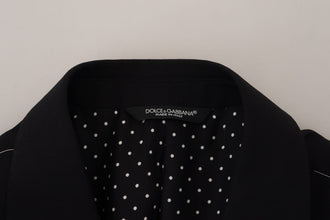 Black Wool Stretch Slim Fit Jacket Blazer Dolce & Gabbana