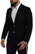 Black Wool Crown Slim Fit Jacket Blazer Dolce & Gabbana