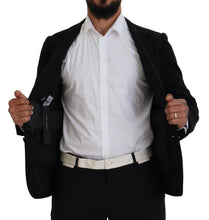 Black Wool Crown Slim Fit Jacket Blazer Dolce & Gabbana