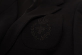 Black Wool Crown Slim Fit Jacket Blazer Dolce & Gabbana