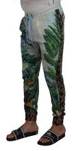 White Floral Printed Men Jogger Pants Dolce & Gabbana