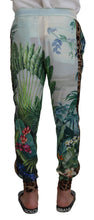 White Floral Printed Men Jogger Pants Dolce & Gabbana