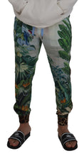 White Floral Printed Men Jogger Pants Dolce & Gabbana