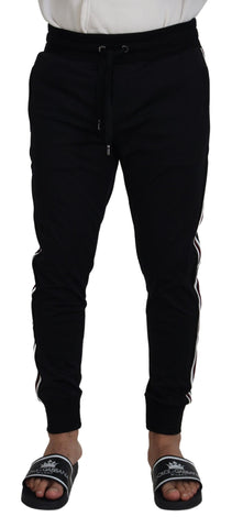 Black DG Print Mens Jogger Pants Dolce & Gabbana