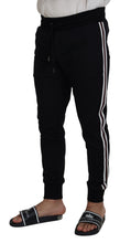 Black DG Print Mens Jogger Pants Dolce & Gabbana