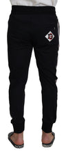 Black DG Print Mens Jogger Pants Dolce & Gabbana