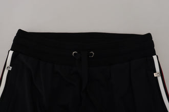 Black DG Print Mens Jogger Pants Dolce & Gabbana