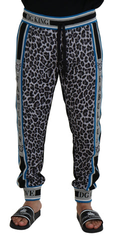 Multicolor DG King Leopard Print Jogger Pants Dolce & Gabbana