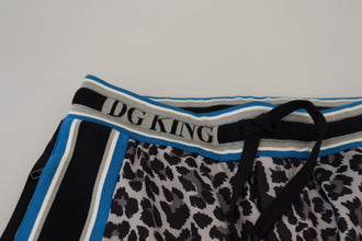 Multicolor DG King Leopard Print Jogger Pants Dolce & Gabbana