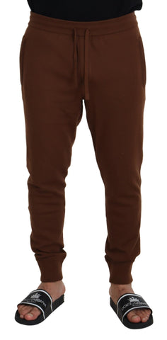 Brown Cashmere Men Drawstring Jogger Pants Dolce & Gabbana