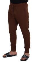 Brown Cashmere Men Drawstring Jogger Pants Dolce & Gabbana