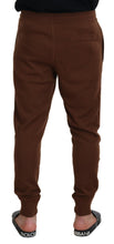 Brown Cashmere Men Drawstring Jogger Pants Dolce & Gabbana